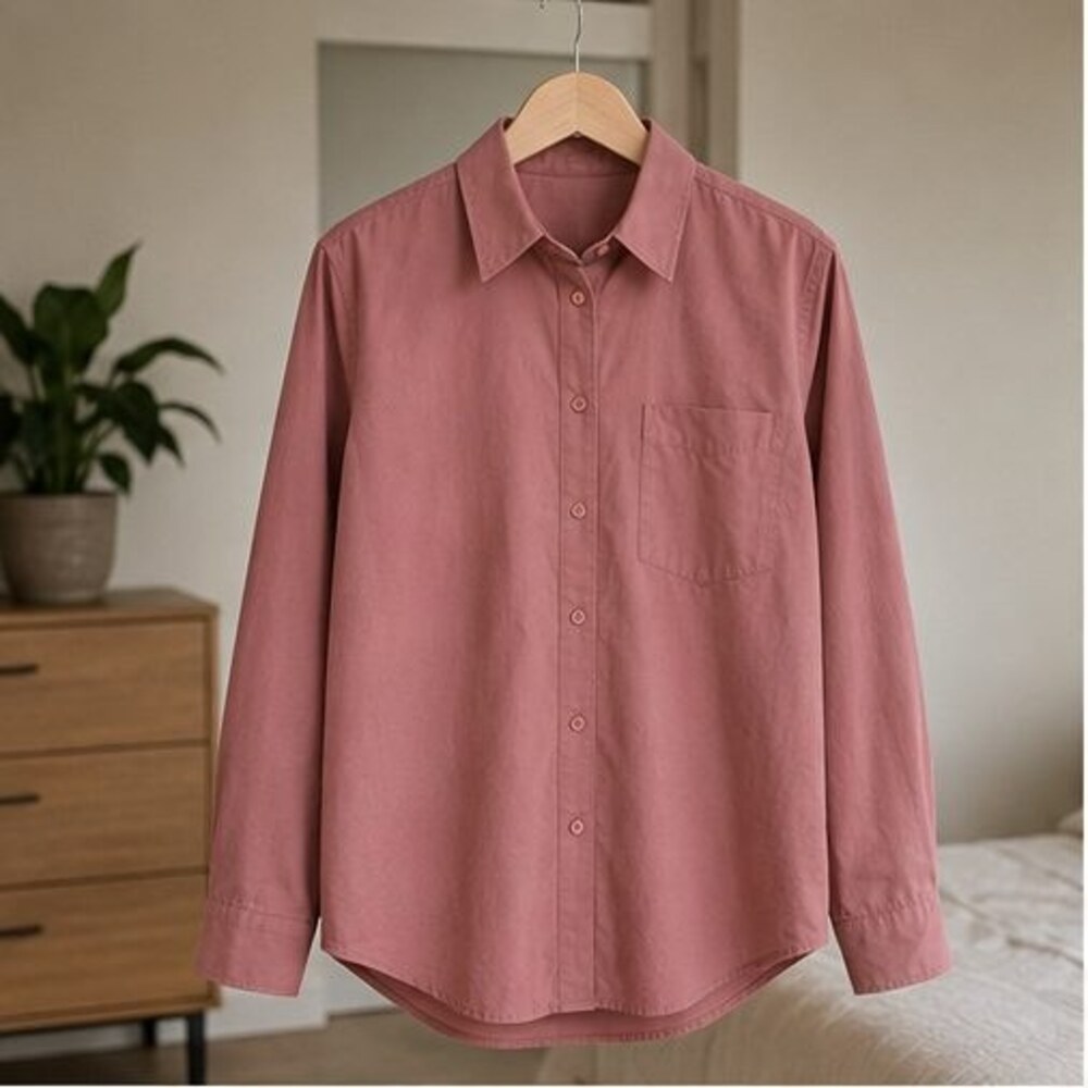 Rose Poplin Button Down Shirt